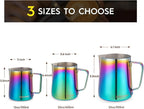 Milk Frothing Pitcher Colorful 350ml (12oz) Steaming Pitchers Stainless Steel Milk Coffee Cappuccino Latte Art Barista Steam Pitchers Milk Jug Cup with Decorating Art Pen
