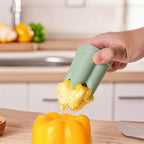 Pepper Corer, 2 in 1 Red Bell Pepper Seed Corer Remover Tool, Fruit & Vegetable Corers Quick Cave Tools for Jalapeno Cutter Deseeder, Blue Yellow, 3 PCS