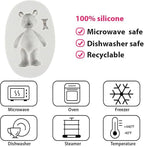 Bear Silicone Mold Valentine’s Day Fondant Molds Bear Chocolate Fondant Mold For Cake Decoration Cupcake Topper Candy Polymer Clay Chocolate Gum Paste Set of 5