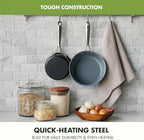 GreenPan Swift Healthy Ceramic Nonstick, 1QT and 2QT Saucepan Set, Stainless Steel Handle, PFAS-Free, Dishwasher Safe, Oven Safe, Black