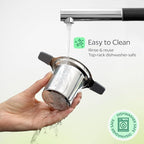 Stainless Steel Tea Infuser for Loose Leaf Tea – Extra Fine Mesh Strainer with Heat Proof Double Handles & Lid, Reusable Filter Fits Mugs, Cups & Teapots, Gray