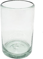 Clear Blown 9 oz Juice Glasses (set of 6) Mexican Handmade Glassware, Recycled Glass, Lead-free, Toxin-Free (Juice)