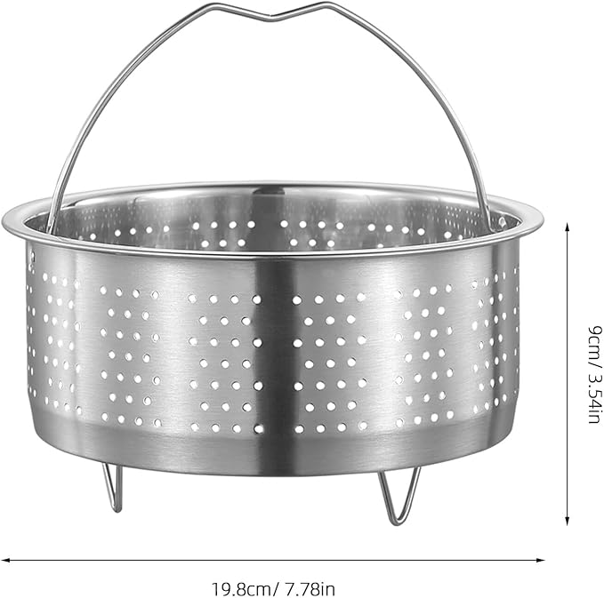 DOITOOL Stainless Steel Steamer Basket for Pot, 7.87inch/20cm Vegetable Steamer Basket Insert Steaming Rack with Handle, Vegetables Fruit Strainers and Colanders for Home Kitchen Cooking