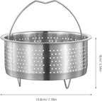 DOITOOL Stainless Steel Steamer Basket for Pot, 7.87inch/20cm Vegetable Steamer Basket Insert Steaming Rack with Handle, Vegetables Fruit Strainers and Colanders for Home Kitchen Cooking