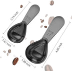 Safring Stainless steel coffee scoop 2-piece set (1 tbsp, 2 tbsp) durable Tablespoon, ergonomic measuring spoon, Suitable for small and large jars，short-handled spoon (Black)