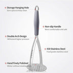 Joyoldelf Heavy Duty Stainless Steel Potato Masher, Professional Integrated Masher Kitchen Tool & Food Masher/Potato Smasher with Silicone Handle, Perfect for Bean, Vegetable, Fruits, Avocado, Meat
