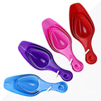 Double Ended Plastic Measuring Scoops & Spoons Set of 4 - Kitchen Scoops for Ice Flour Powder Spice Pet Food - Measuring Tools Great for Dry and Liquid Ingredients (Pink)