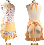 Vintage Floral Apron for Women with Functional Pockets Adjustable Neck Strap for Cooking Baking Mother's Gift