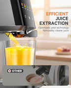 Cold Press Juicer with Large 5.12" Feed Chute- Slow Masticating Technology for Nutrient Retention, Quiet Motor, High Juice Yield, Leakproof Base- Perfect for Fruits Vegetables & Leafy Greens