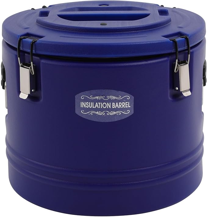 Eapmic 31.7Qt Insulated Food Container, Stainless Steel Container, 30L Commercial Soup Carrier 6 Hours Heat Preservation for Hot and Cold Food Storage Restaurant Canteen Home Lunch Use (Blue, 30L)