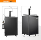 ROVSUN BF-152 Full Size 5.4 Cu.Ft, Beer Kegerator with CO2 Tank Included, Draft Beer Dispenser for Home Bar, 152L Beverage Refrigerator Direct Cool, Metal Cabinet, Single Tap, Black