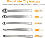Mini Measuring Spoons Set, 18/8 Stainless Steel Teaspoon for Cooking and Baking, Suitable for Small Amount of Dry or Liquid Ingredients and Spices