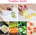 Montessori Kitchen Tools,6Pieces Knives for Kids Nylon Kids Safe Cooking Knives Serrated Edges,Y Peeler For Cooking and Cutting Fruit,Suitable for Children and Beginners