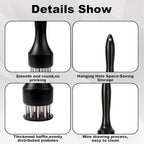 2 Pack Meat Tenderizer Set with Cleaning Brush, 21 Needle Stainless Steel Meat Tenderizer Tool Plus Small Square Head Meat Hammer for Chicken, Steak and Beef Preparation, Black Storage Bag Included