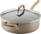 Circulon Premier Professional Hard Anodized Nonstick Cookware Induction Pots and Pans Set, 10 Piece, Bronze