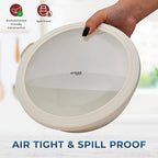 Bakken Master 12 Piece Plastic Nesting Bowls with Lids - Mixing Bowls Set includes 6 Prep Bowls and 6 Lids, BPA-Free, Reusable Meal Prep Containers, Microwave, Freezer & Dishwasher Safe, White Cream