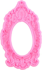 Mujiang Baroque Picture Frames Silicone Mold Photo Frame Fondant Molds Vintage Frame Mold For Sugar Cake Decorating Cupcake Topper Chocolate Gum Paste Candy Polymer Clay Set Of 2