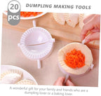 SHINEOFI 20pcs Dumpling Molds and Hand Tool Set 7cm Diameter Manual Chinese Dumplings Maker with Fu Character Embosser Cooking Gadget