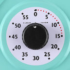 Lily's Home - 9.5 Inch x 12.5 Inch - Retro Kitchen Wall Clock, Vintage Wall Clock with a Thermometer and 60-Minute Timer, Ideal for Any Kitchen, Office, or Diner (Turquoise)