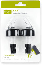 True Ace Measured Liquor Pour Spout - 1oz Pourer - Fits Standard Liquor Bottles - Automatic Measuring Liquor Pourer Bar Accessory - Plastic Set of 2
