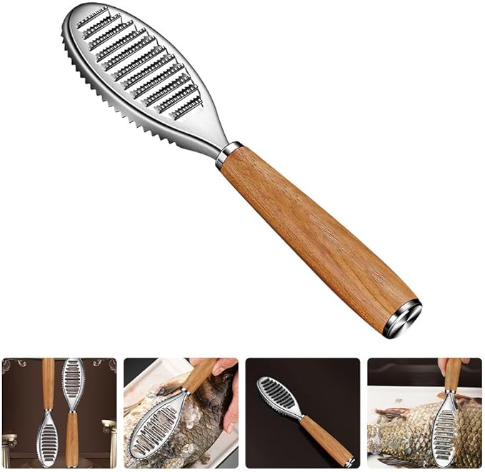 Kichvoe Fish Scale Scraper Tool 8.46 Inch Lightweight Fish Skin Peeler Seafood Cleaning Gadget Easy Safe Scale Remover for Kitchen Use