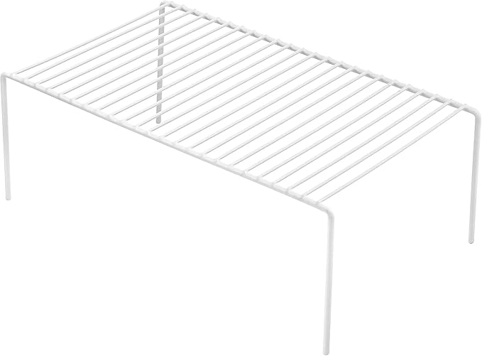 Redrubbit Large (15.7 x 9.4 Inch) Cabinet Storage Shelf Rack, Set of 6, Rustproof, Minimalist, White, Metal Steel, 6 Shelves, Kitchen, Bathroom, Bedroom, Freestanding, No Assembly Required