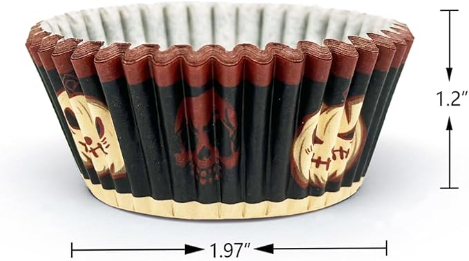qiqee Halloween Standard Cupcake Liners Cupcake Cups 300-Count Food Grade Gradient Design Cupcake Papers Baking Cups Cupcake Wrappers for Halloween(Standard Size)
