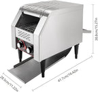 Commercial Toaster 150 Slices/Hour 1300W Heavy Duty Stainless Steel Commercial Electric Conveyor Toaster Oven with Three Baking Modes for Home Restaurants Bakery Use