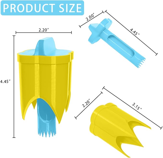 Pepper Corer, 2 in 1 Red Bell Pepper Seed Corer Remover Tool, Fruit & Vegetable Corers Quick Cave Tools for Jalapeno Cutter Deseeder, Blue Yellow