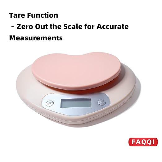 Cute Kitchen Scale, Digital Food Scale with LCD Display, 11 lb (5kg) Capacity, 0.03 oz (1g) Precision for Baking and Cooking (Pink)