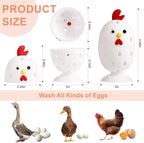 wonlex 4PCS Egg Brush Cleaner Multipurpose Fruit and Vegetable Rotating Scrubber Tool for Fresh Eggs, Reusable Chicken Duck Egg Washer Scrubber (White+Yellow)