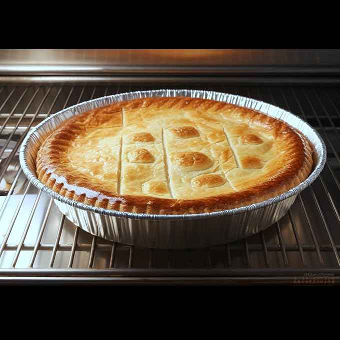 FUNSTITUTION Round Disposable Aluminum Pie Pans (30 Pack) - 7 Inch Disposable Pie Pans - Round Aluminum Foil Pans For Baking, Grilling, Cooking, Storing, Prepping