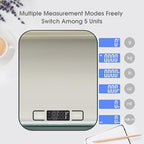 Digital Shipping Scale,Stainless Steel Panel, Accurate Portable Postal Scale for Packages, Small Business,Kitchen, Food, Handmade, Liquids, and Boutique (Stainless Steel Battery (5kg/1g))
