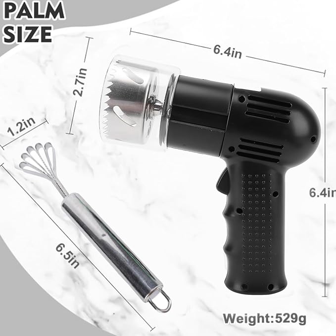 ASHATA Automatic Coconut Opener, Coconut Opener Tools Set, Stainless Steel Coconut Puncher, Coconut Meat Removal Tool, Electric Coconut Puncher Opening Tool for Young and Mature (Black)