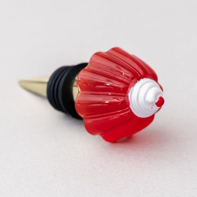 ban.do Cute Wine Stopper, Novelty Bottle Cork for Wine or Champagne, Metal Wine Plug, Bar Tool and Home Decor (Jelly Dessert)