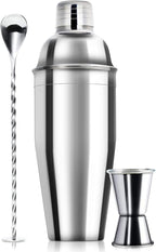 WPHUAW 24oz Cocktail Shaker Bar Set-Professional Margarita Mixer Drink Shaker Professional Stainless Steel Bar Tools Built-in Bartender Strainer for Martini Kit