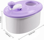 JOYMOOP Fruit Washer Spinner, Fruit Cleaner Spinner with Crank Handle, Hands-Free Fruit & Vegetable Washing Bowl, Manual Fruit Scrubber, No Electricity, Light Lavender