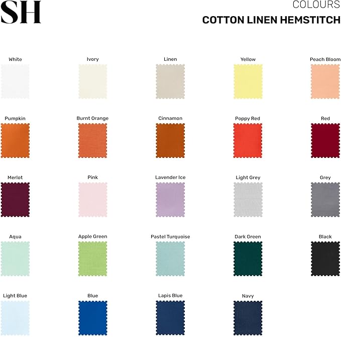 Solino Home Cotton Linen Placemats Set of 4 - Hemstitch Cinnamon Placemats 14 x 19 Inch - Machine Washable Table Mats