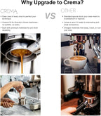 CREMA Coffee Products 54mm Bottomless Naked Portafilter | Compatible with 54mm Breville Machines | Includes Double Shot Filter Basket | Walnut