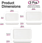 DELLING Serving Platter Set 18/16/14 Inch, Large White Porcelain Serving Trays for Entertaining, Rectangular Platters for Turkey Fruit Appetizer Party Wedding, Microwave Oven Dishwasher Safe, 3-Pack