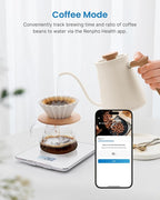 RENPHO Food Scale with Nutritional Calculator, Digital Kitchen Scale for Weight Loss, Smart Food Weight Scale with App for Macro Keto Calorie Cooking, Grams and Ounces, White, 11lb/5kg