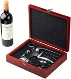 Wine Opener Set,Wine Bottle Opener Including Foil Cutter, Bottle Stopper Pourer and Extra Spiral,Wine Corkscrew Set,Gift box Opener Kit.