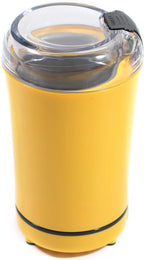 Electric Coffee Grinder, 150W Small Spice Grinder with Stainless Steel Blade, 50g Capacity One-Touch Mill for Coffee Beans, Pepper, Herbs, Nuts (Yellow)