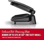 George Foreman GR10B 2-Serving Mini Grill & Panini Press, Compact 7.3” x 5.6” Cooking Surface,1–2 Servings, Dorms & Small Kitchens