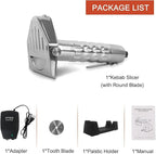 Commercial Electric Gyro Cutter, Stainless Steel Shawarma Cutter Electric Gyro Slicer Doner Kebab Knife Meat Cutter Machine with Holder for Shawarma - 0~6mm Thickness.