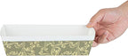 Restaurantware Paper Loaf Pan 100 Count 10 x 3.6 x 2.5 Inches 42 Oz Greaseproof Baking Loaf Mold, Vintage Floral Design Oven Safe Freezer Safe Rectangular Green Baking Pan For Cakes And Bread