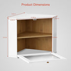 Goozii White Corner Bread Box for Kitchen Countertop, 2 Tier Breadbox for Sourdough Loaf, Modern Bread Storage Container for Island Counter Top Organizer, Cabinet Cupboard Pantry Shelf (Bamboo Wood)