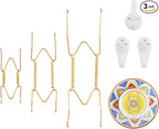 3 Pack 4/6/8 Inch Decorative Plate Medium Plate Hangers for The Wall, Invisible Stainless Steel Wall Hangers for Display with Hooks, for Platter/Dish/Picture