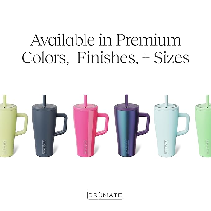 BrüMate Era 20 oz Tumbler with Handle and Straw | 100% Leakproof Insulated Tumbler with Lid and Straw | Made of Stainless Steel | Cup Holder Friendly Base | 20oz (Dune)