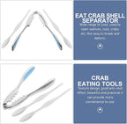 VALICLUD Zinc Alloy Crab Eating Tools Set with 1 Azure Crab Needle Handheld Seafood Crackers and Shellers and Lobster Shell Opening Kitchen Specialty Gadgets for Home Use